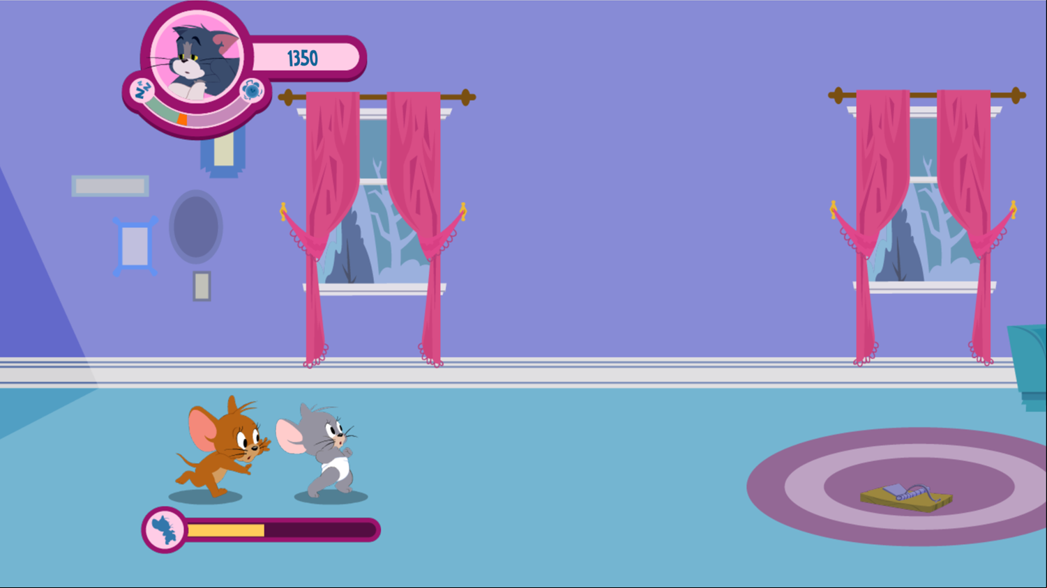 Tom and Jerry Hush Rush Game Screenshot.