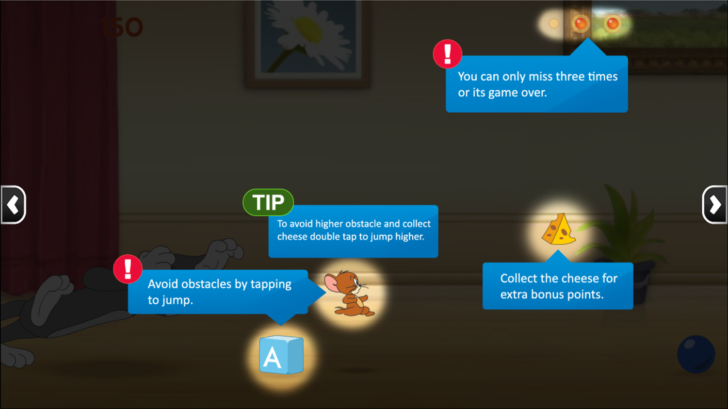 Tom and Jerry What's the Catch Jerry Game Instructions Screenshot.