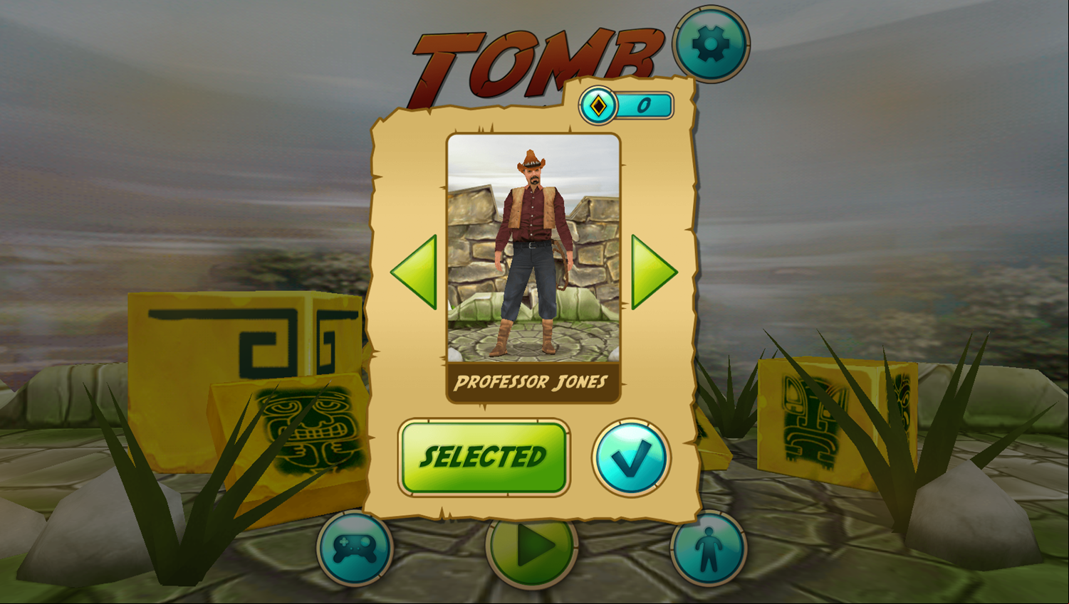 Tomb Runner Game Character Unlock Screenshot.