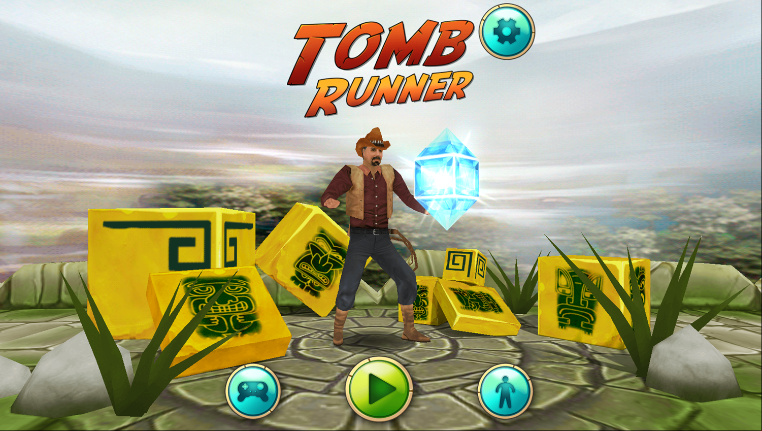 Tomb Runner Game Welcome Screen Screenshot.