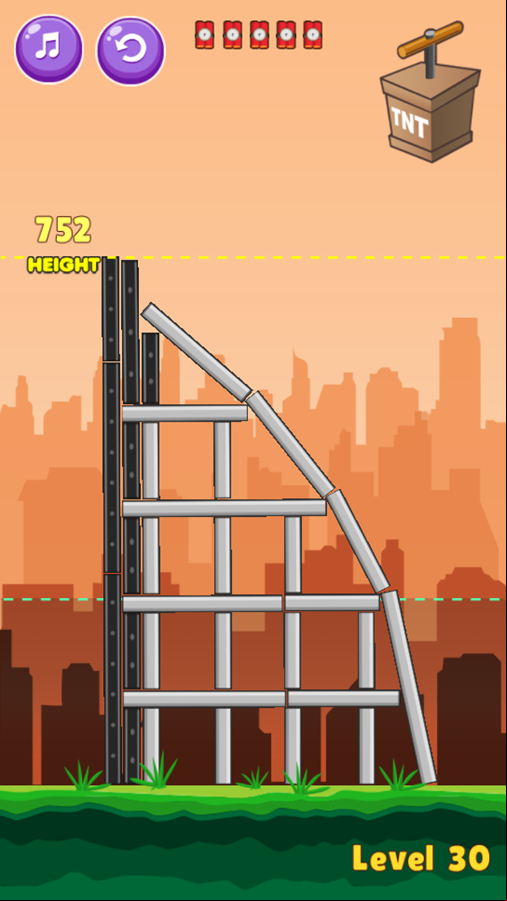 Tower Boom 2 Game Level Challenge Screenshot.