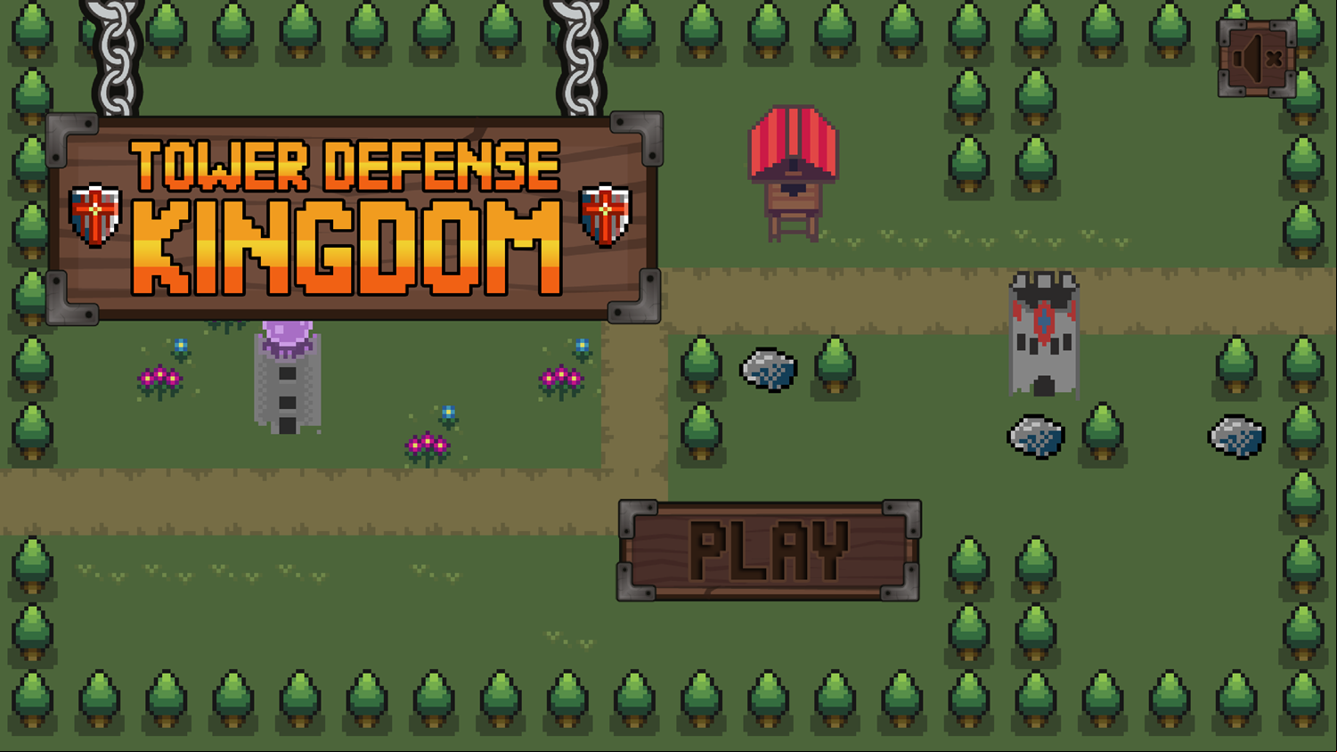 Tower Defense Kingdom Game Welcome Screen Screenshot.