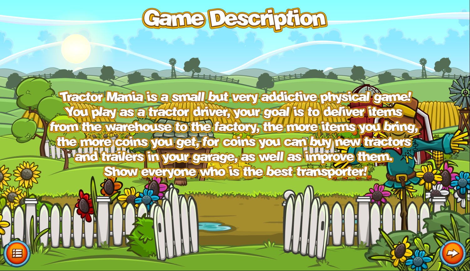 Tractor Mania Game Description Screenshot.