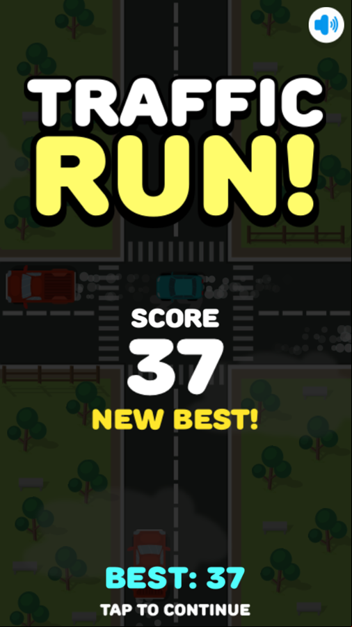 Traffic Run Game Over Screenshot.