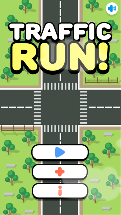 Traffic Run Game Welcome Screen Screenshot.