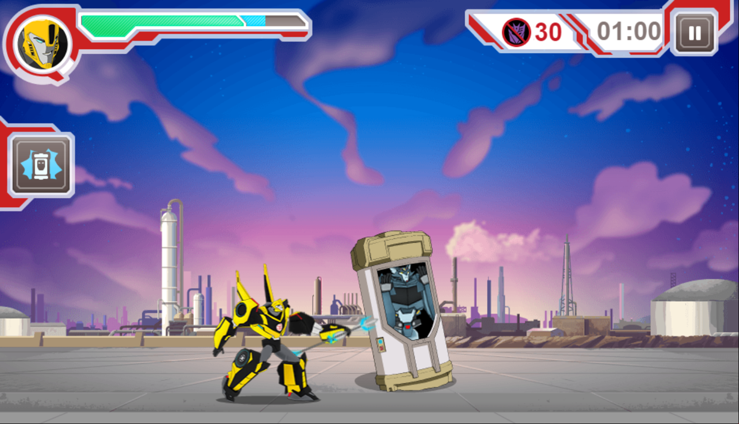 Transformers Protect Crown City Game Boss Fight Screenshot.