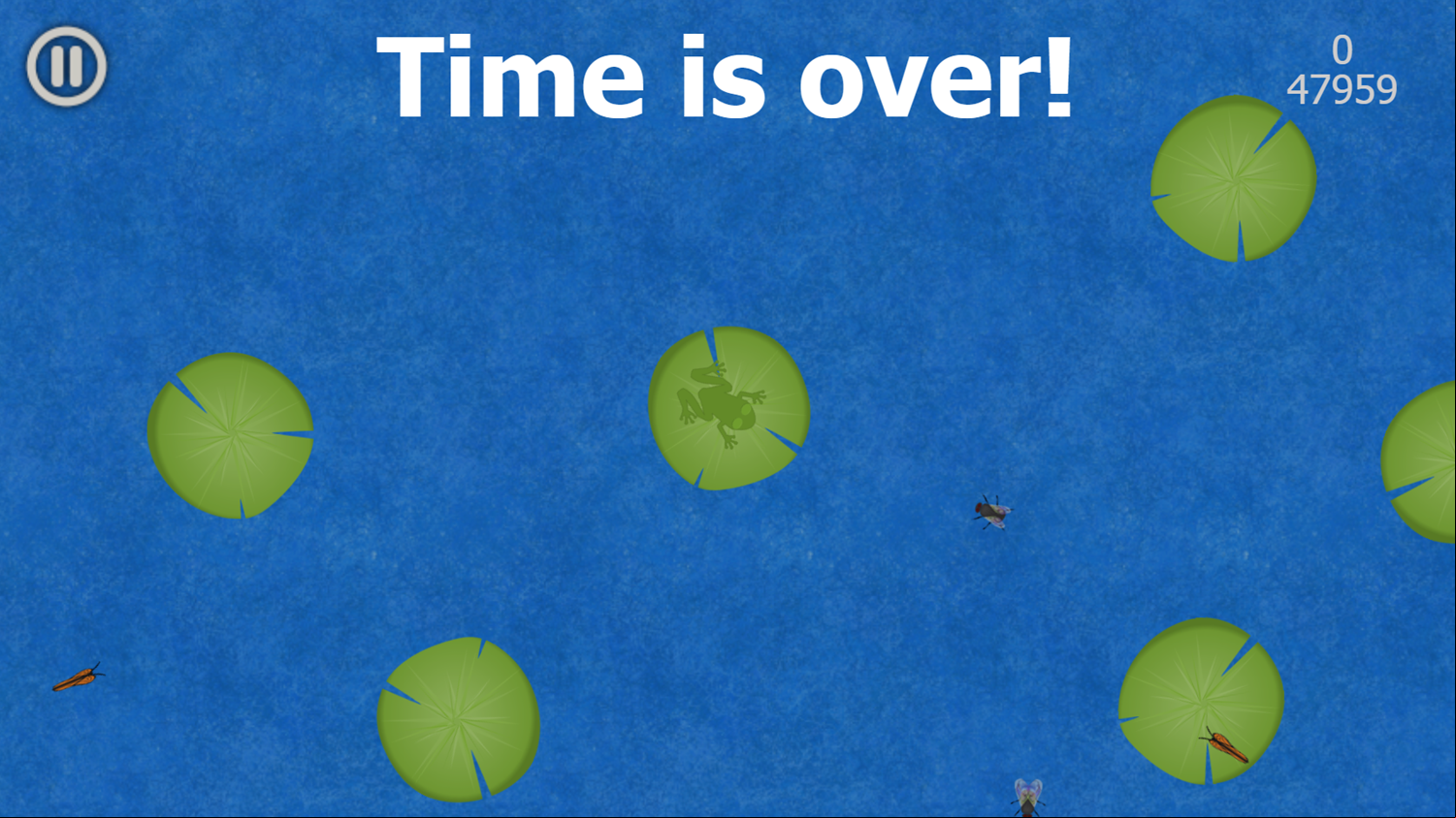 Treze Frog Game Time Over Screenshot.