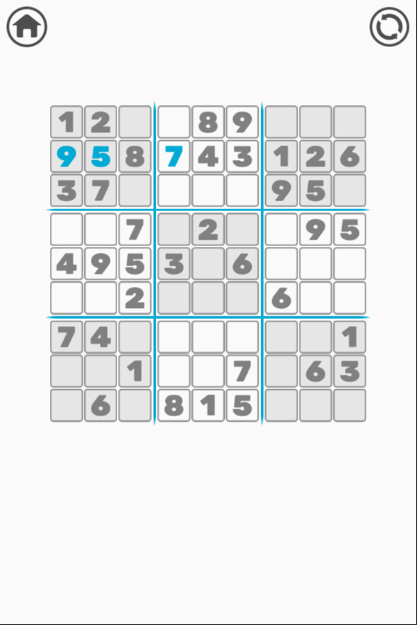 Treze Sudoku Game Play Screenshot.