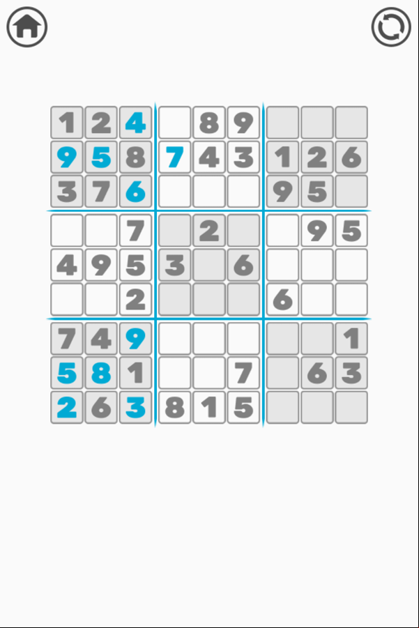 Treze Sudoku Game Progress Screenshot.