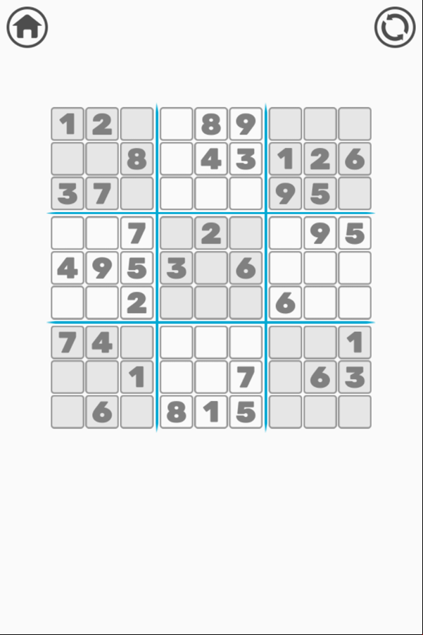 Treze Sudoku Game Start Screenshot.