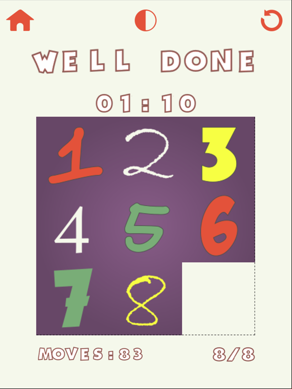 Treze8puzzle Game Numbers Screenshot.