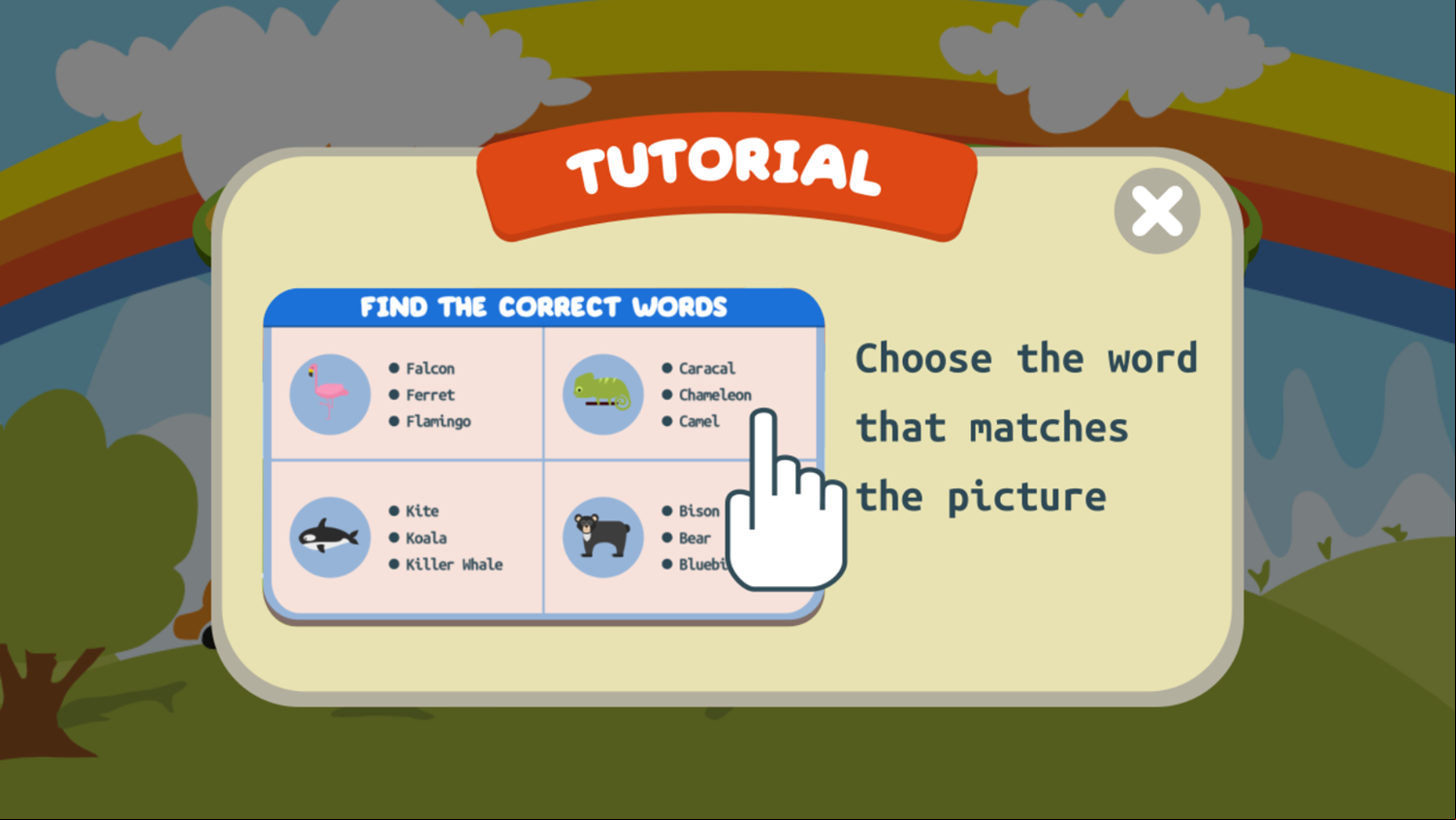 True Words Game Tutorial Screenshot.
