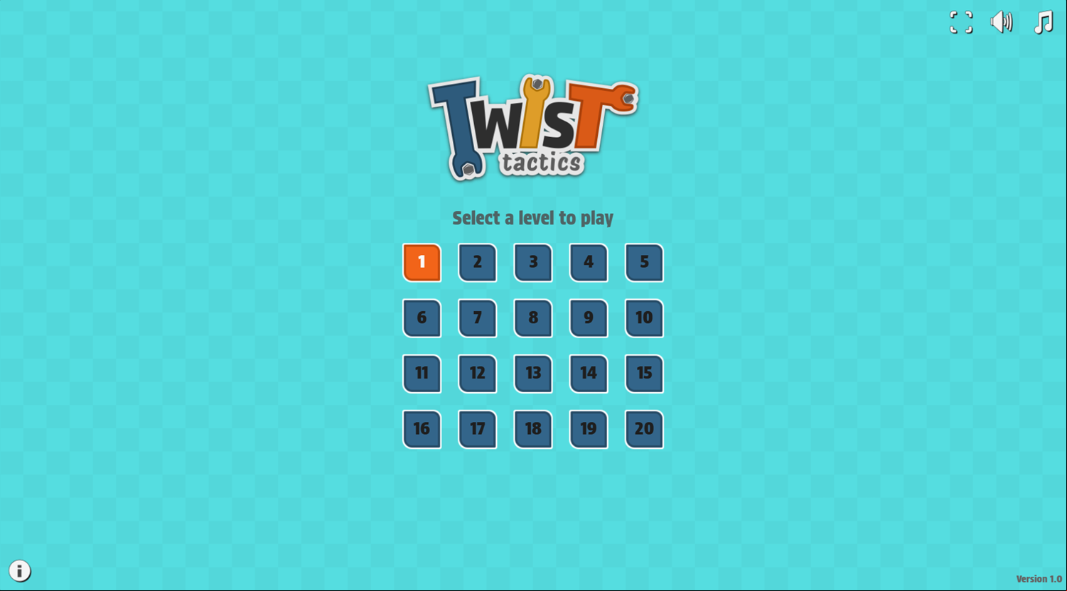 Twist Tactics Game Level Select Screenshot.