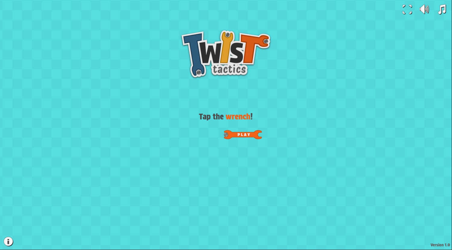 Twist Tactics Game Welcome Screen Screenshot.