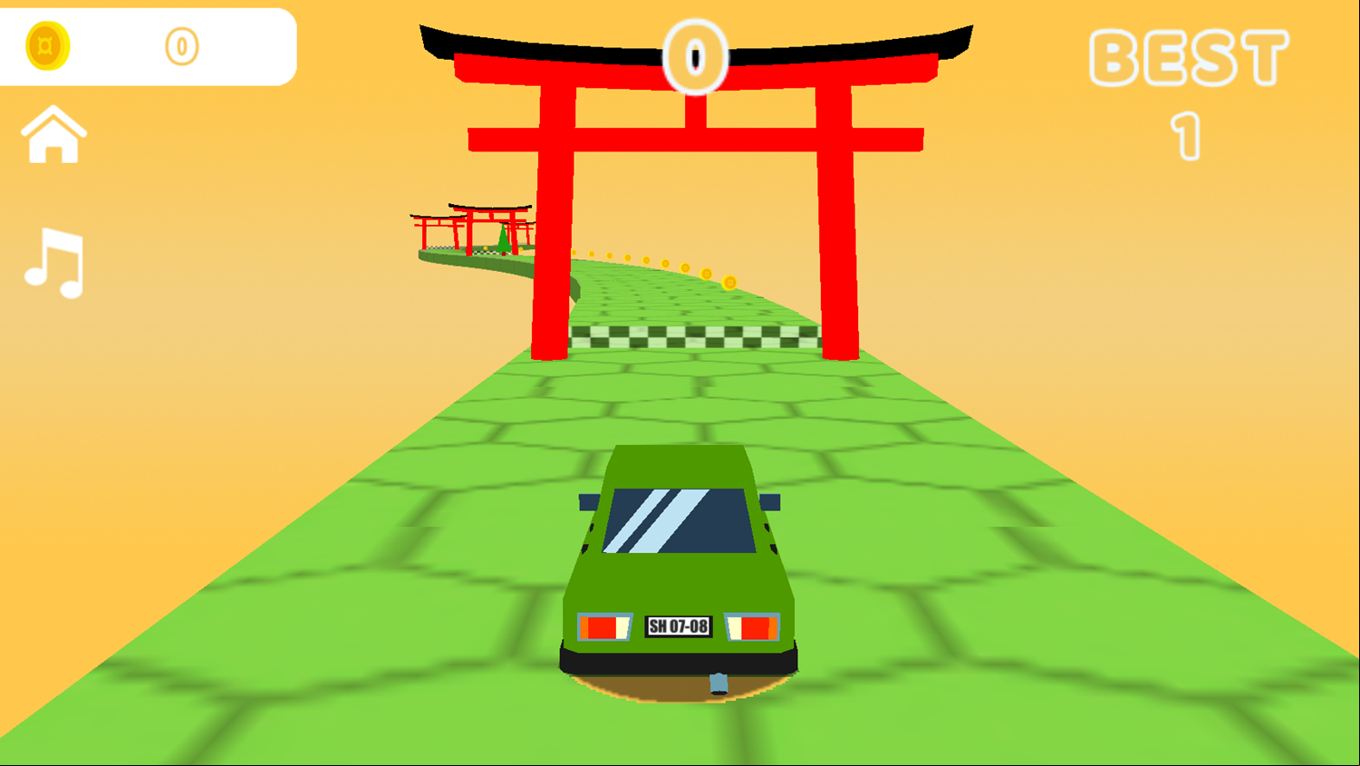 Twisty Roads Game Start Screenshot.