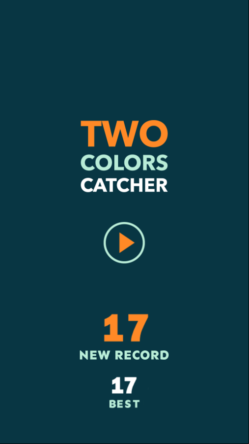 Two Colors Catcher Game Best Score Screenshot.