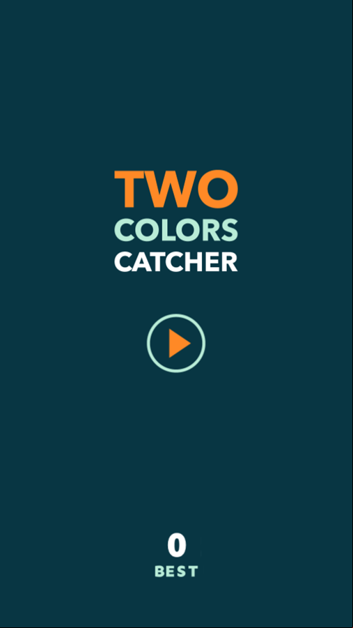 Two Colors Catcher Game Welcome Screen Screenshot.