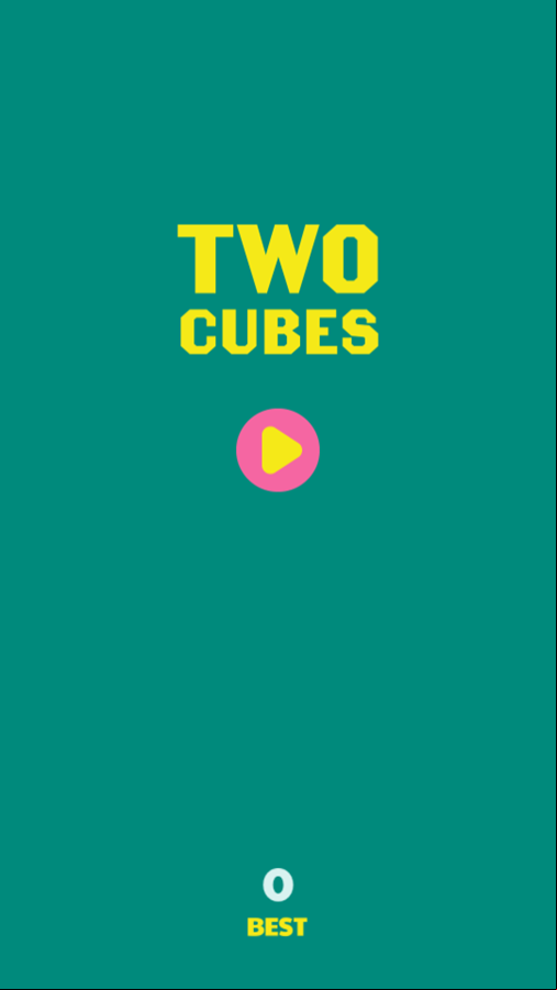 Two Cubes Game Welcome Screen Screenshot.