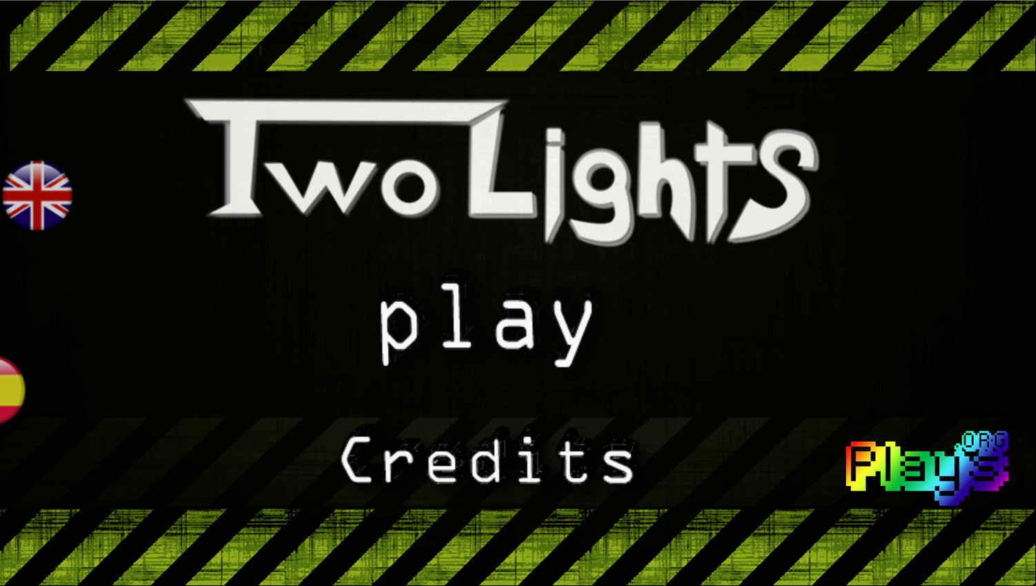 Two Lights Game Welcome Screen Screenshot.