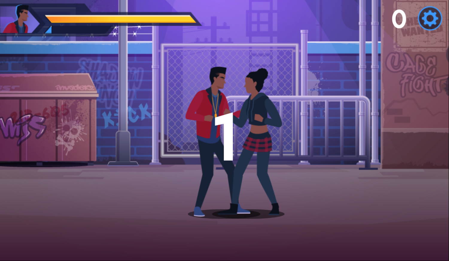 Typing Fighter Game Start Screenshot.