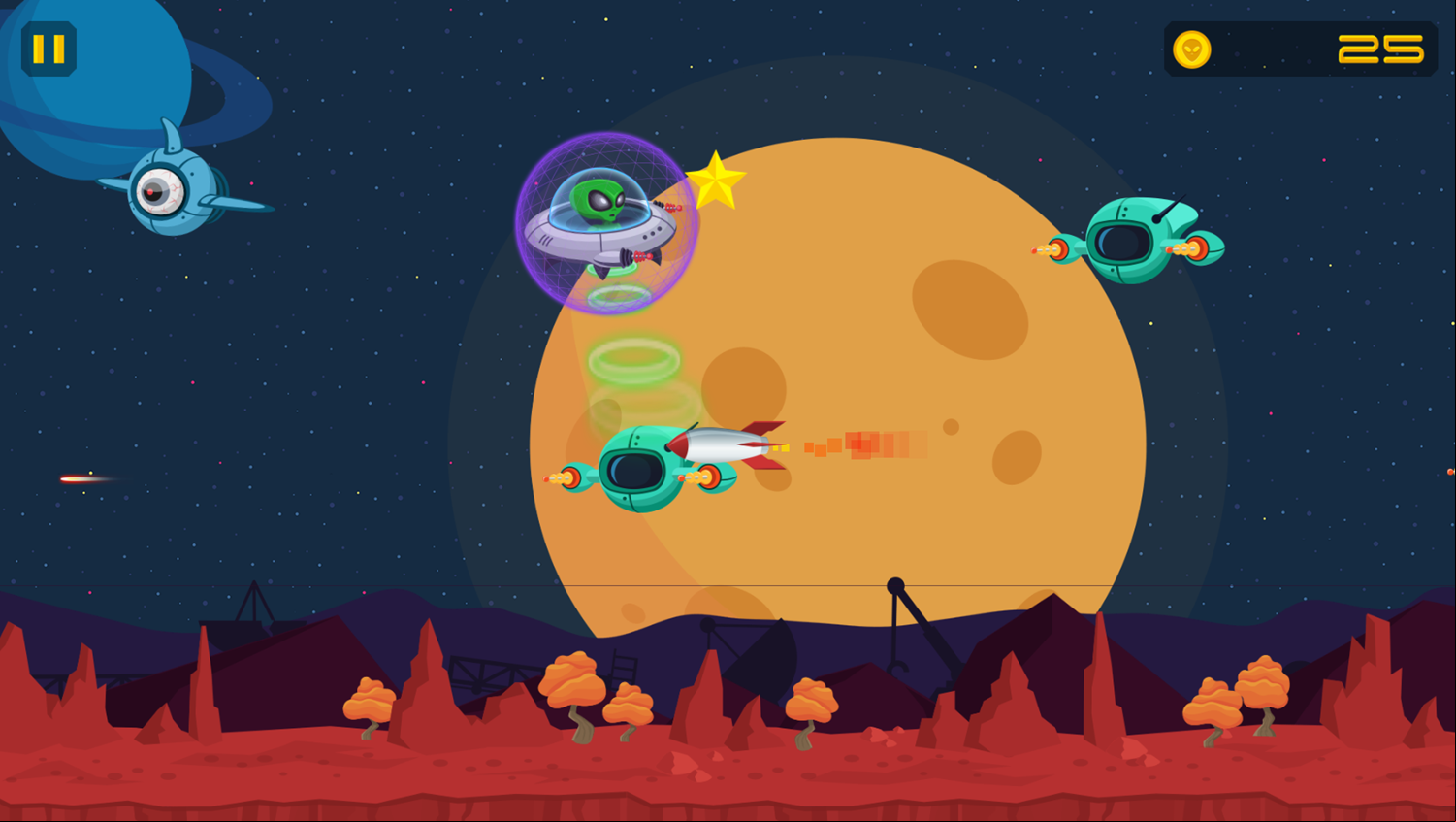 UFO Raider Game Play Screenshot.
