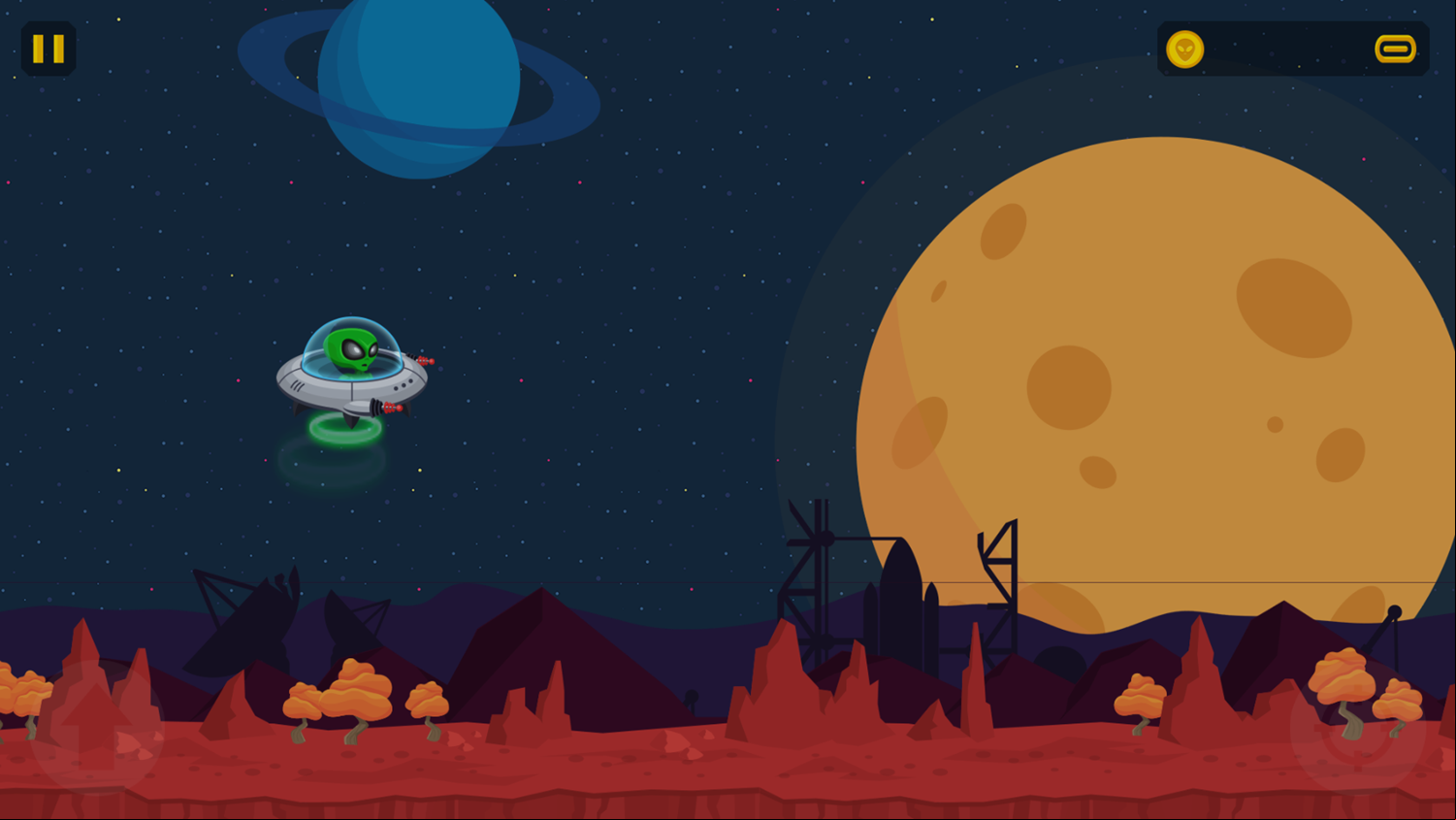 UFO Raider Game Start Screenshot.
