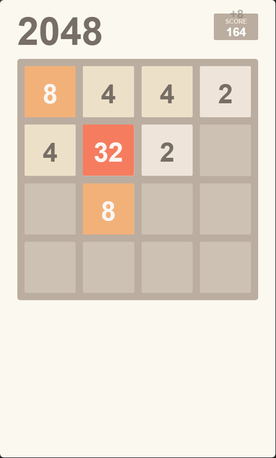 Ultimate 2048 Game Start Screenshot.