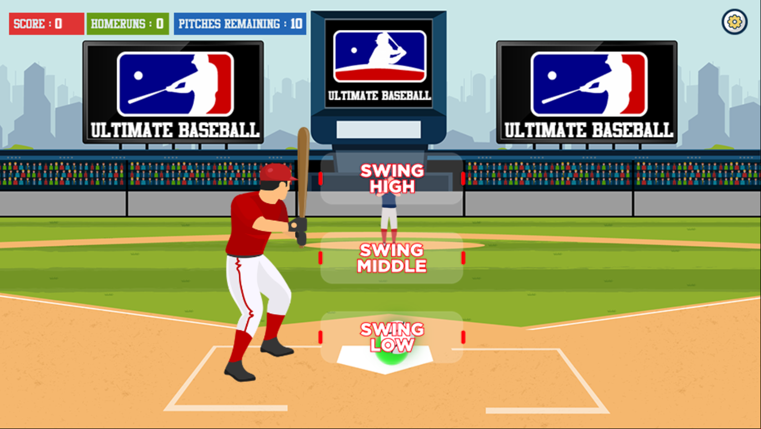 Ultimate Baseball Game Ball Over Home Plate Screenshot.