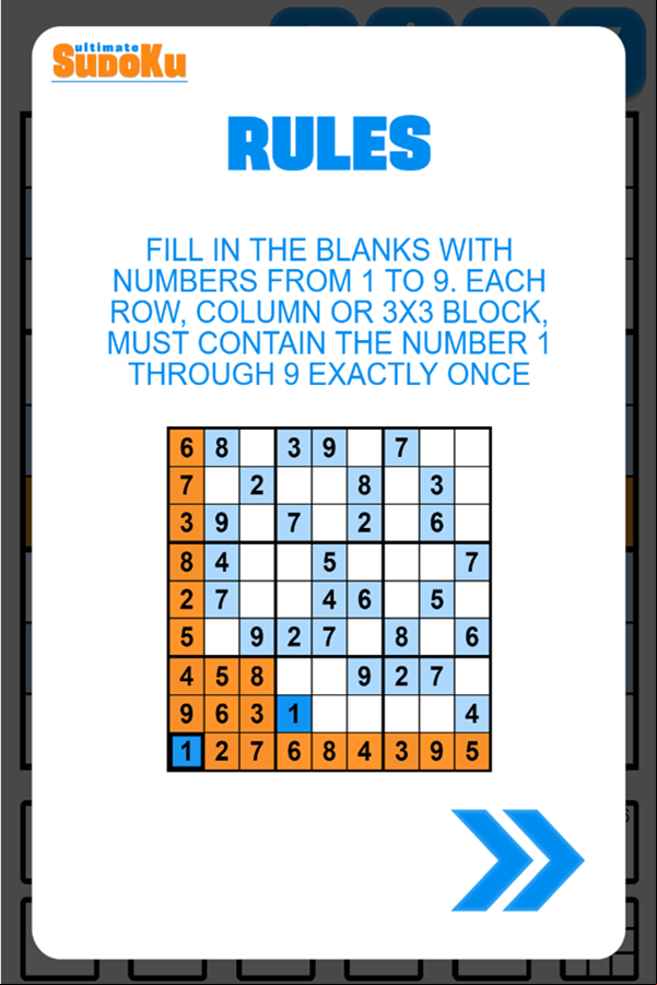 Ultimate Sudoku Game Rules Screenshot.