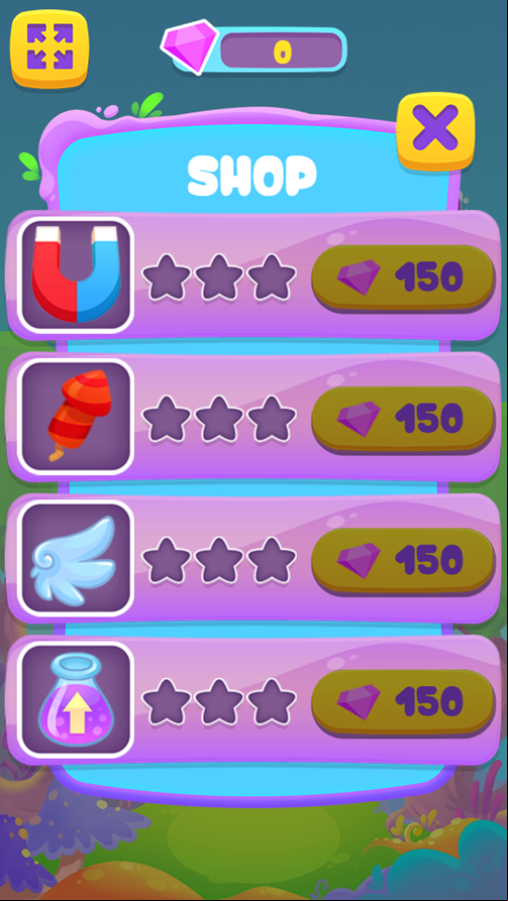 Unicorn Blast Game Shop Screenshot.