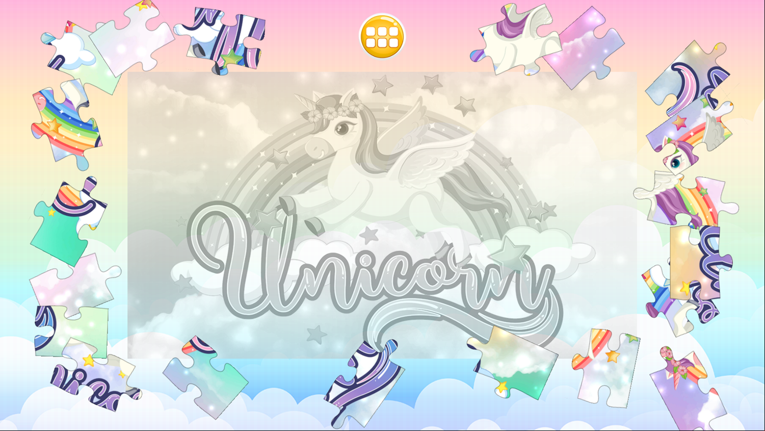 Unicorn Puzzle Game Start Puzzle Screenshot.
