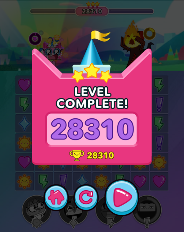 UniKitty Rainbow Rage Level Complete Screenshot.
