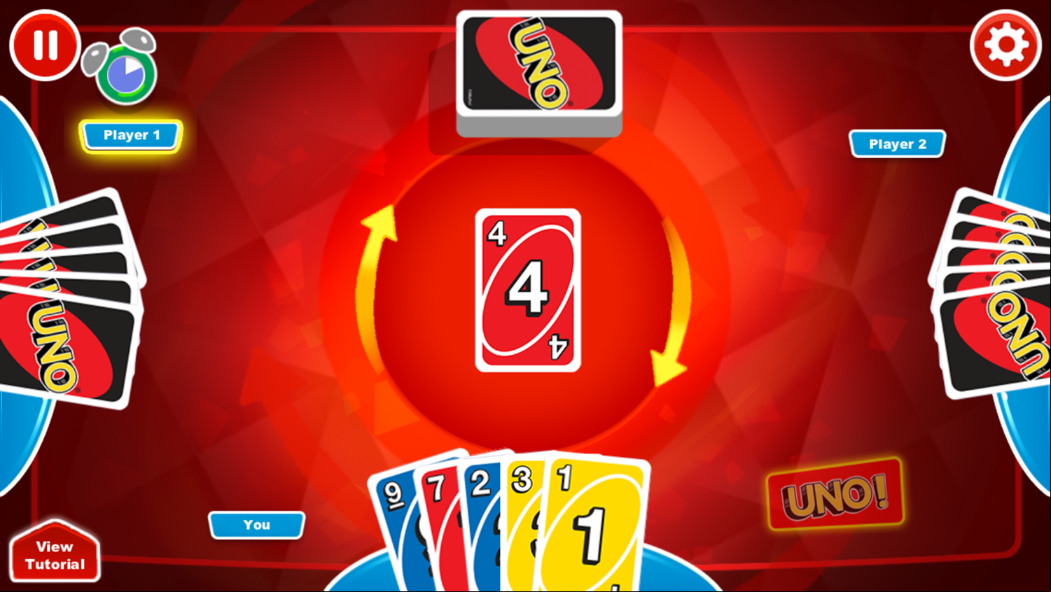 Uno Game Start Screenshot.