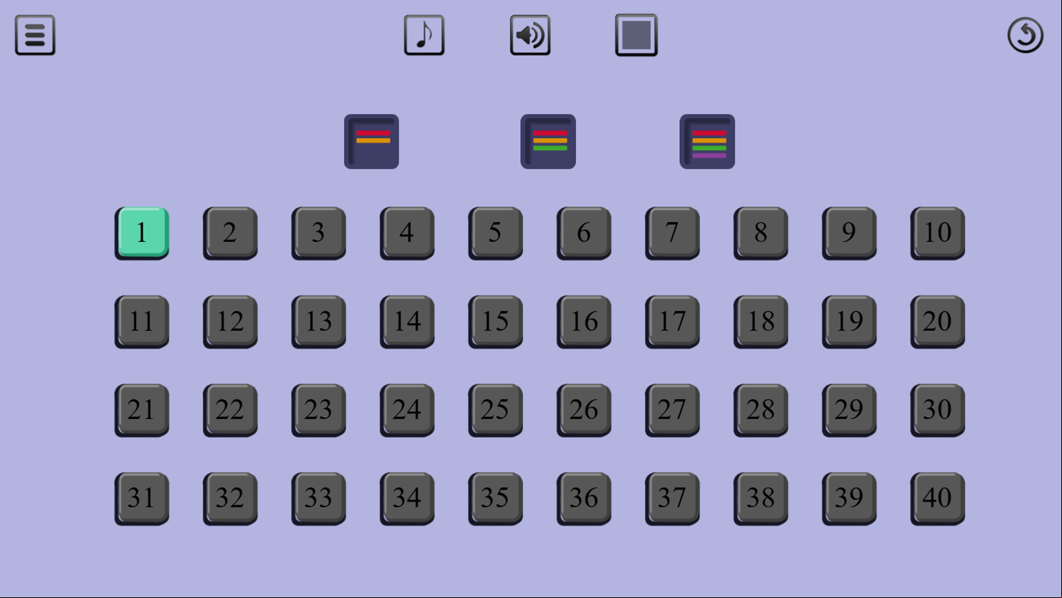 Ustaw Game Level Select Screenshot.