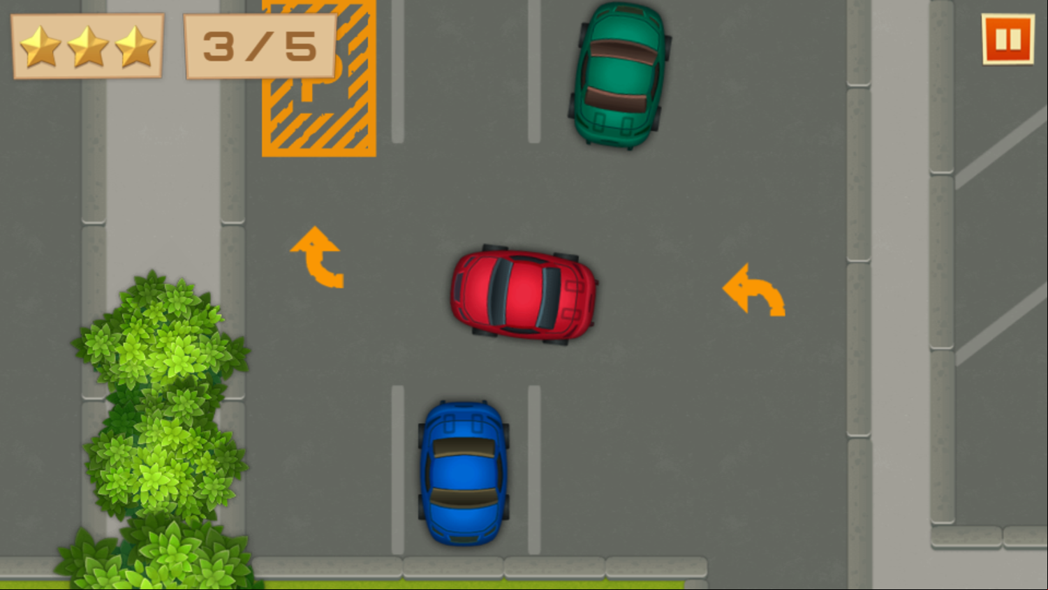 Valet Parking Game Level Play Screenshot.
