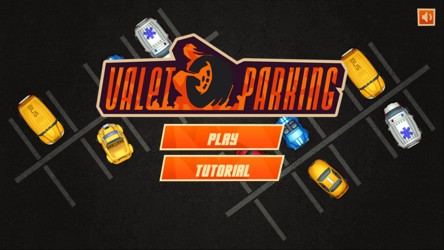Valet Parking Game Welcome Screen Screenshot.