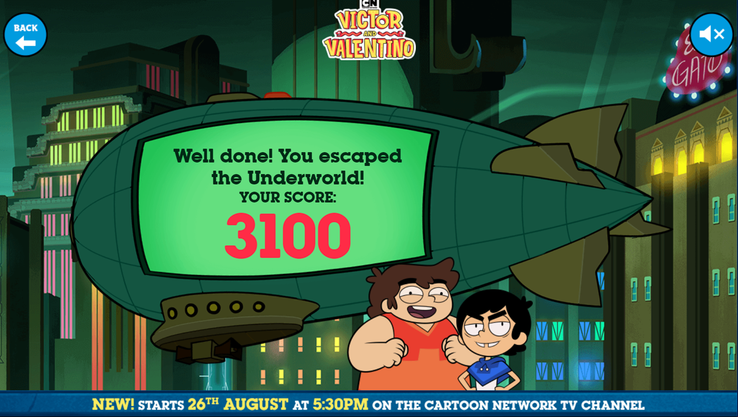 Victor and Valentino Mission to Monte Macabre Case Game Escape The Underworld Score Screenshot.