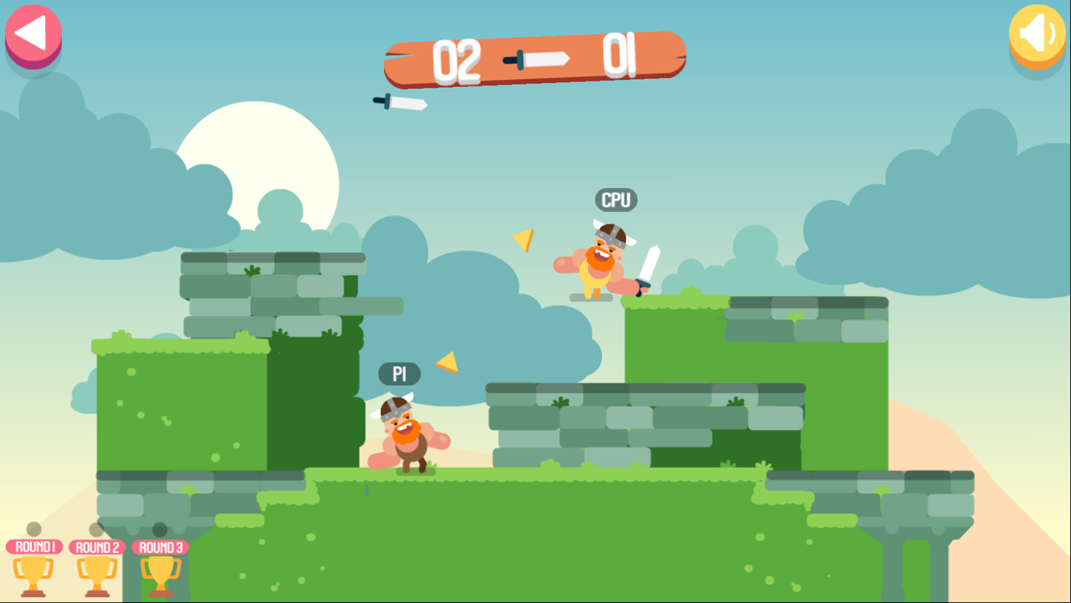 Viking Brawl Game Stage 1 Play Screenshot.