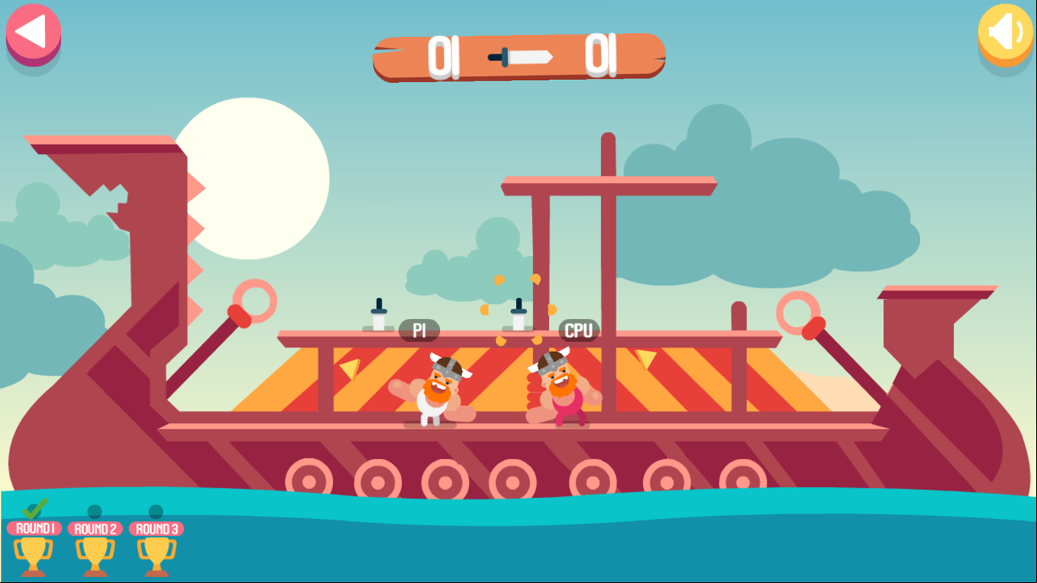 Viking Brawl Game Stage 2 Play Screenshot.