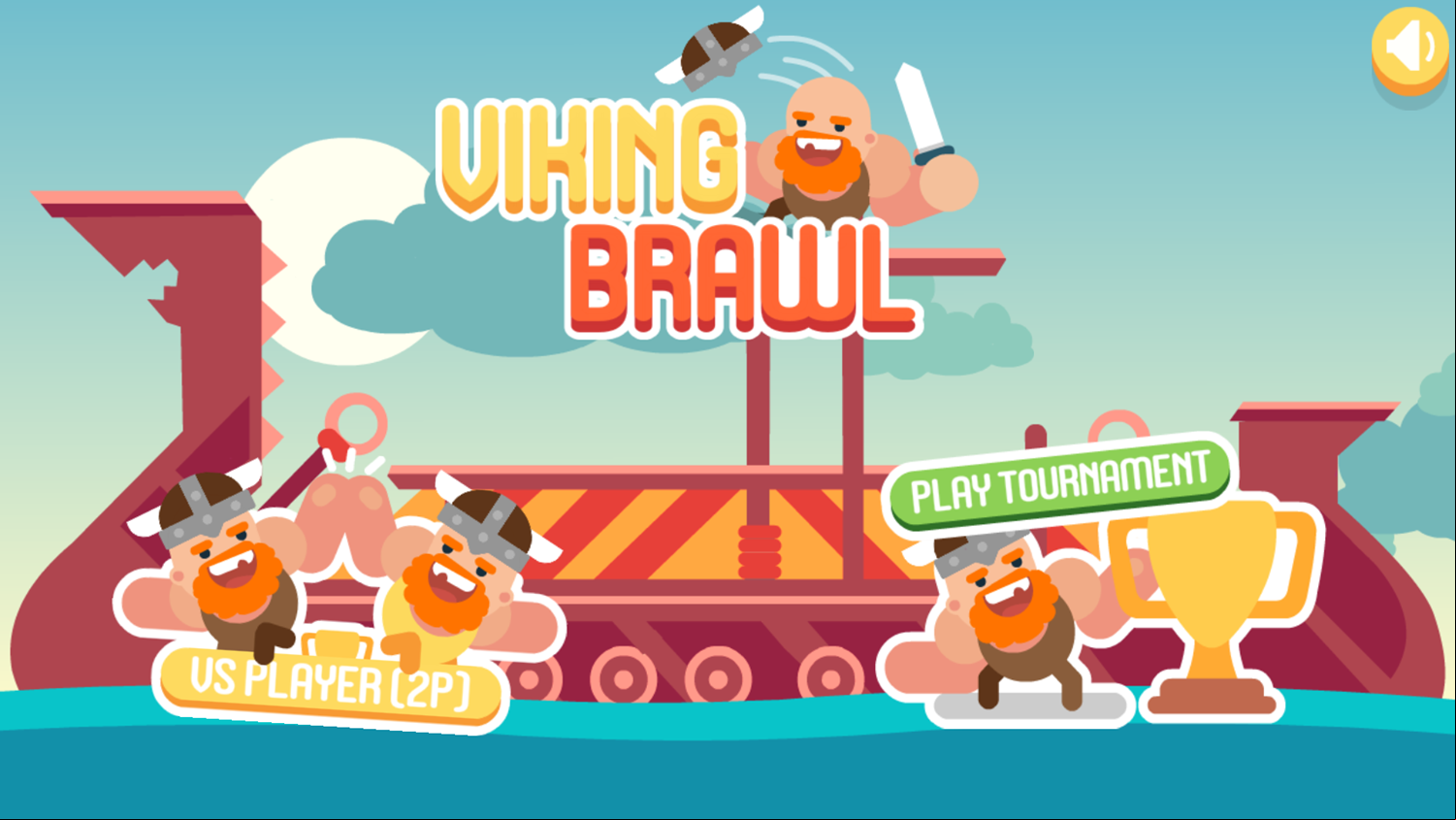 Viking Brawl Game Welcome Screen Screenshot.