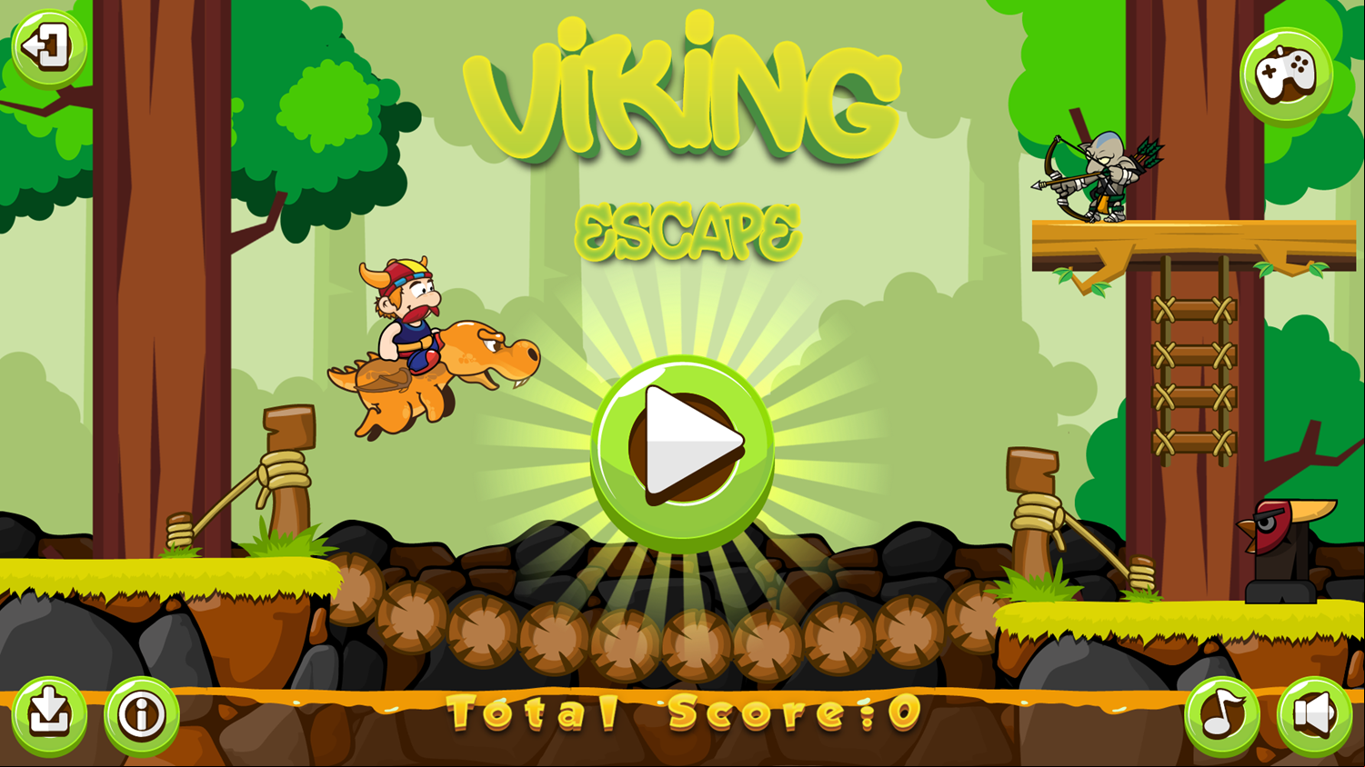 Viking Escape Game Welcome Screen Screenshot.