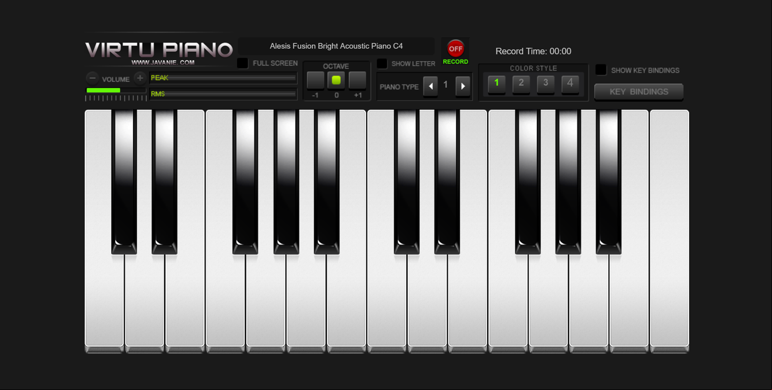 Virtu Piano Virtual Keyboard Screenshot.