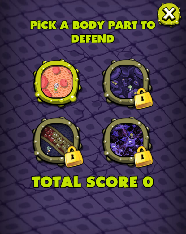 Virus Attack Game Pick Body Part Screenshot.