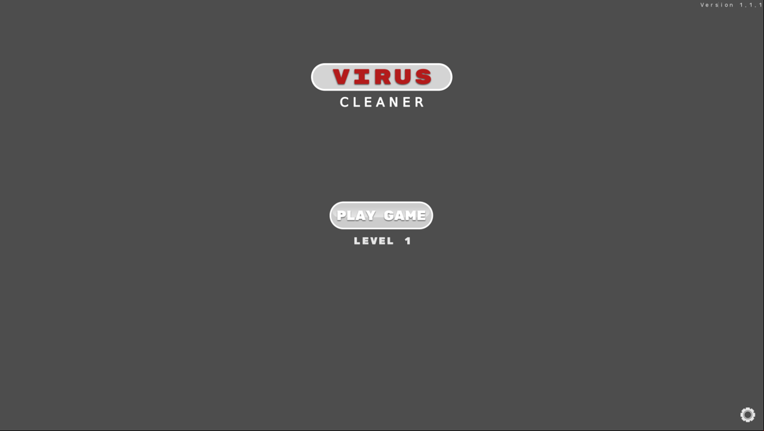 Virus Cleaner Game Welcome Screen Screenshot.