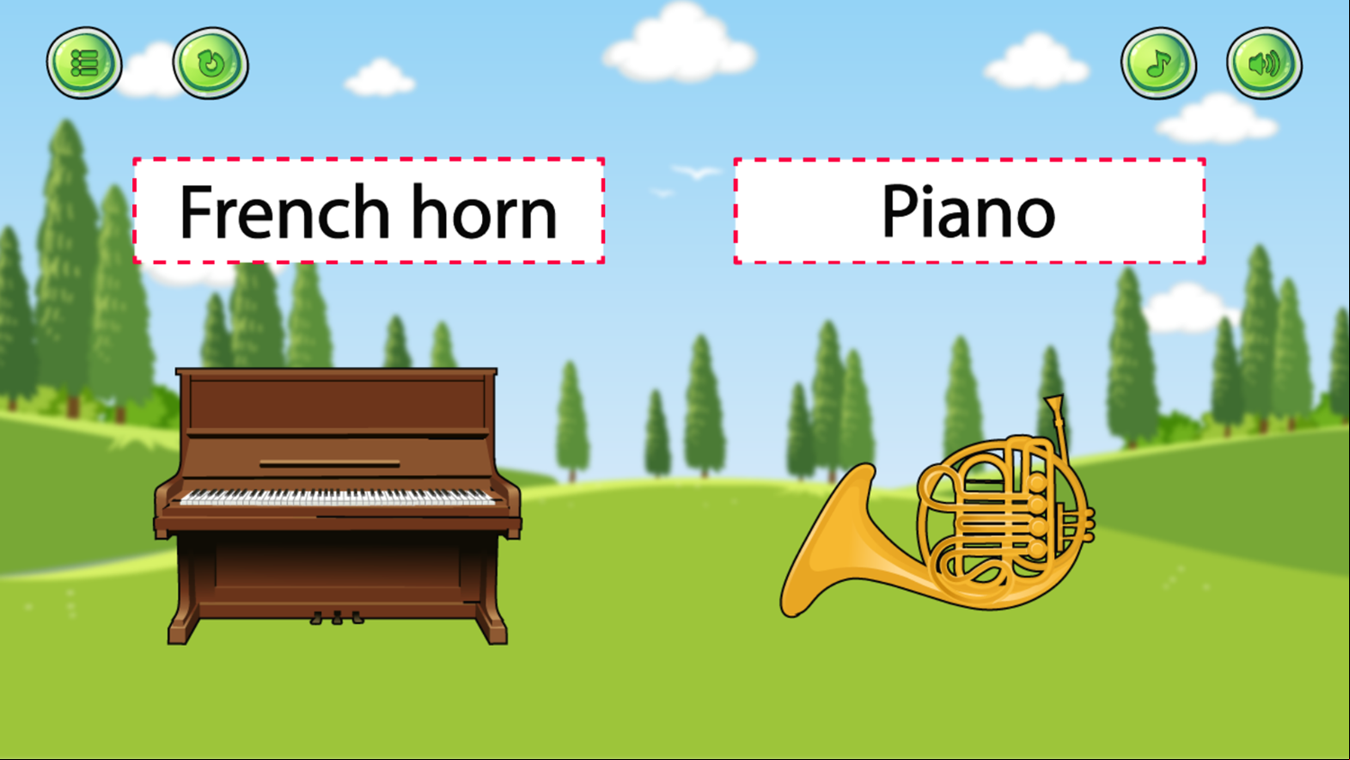 Vocabulary Music Game Level Start Screenshot.