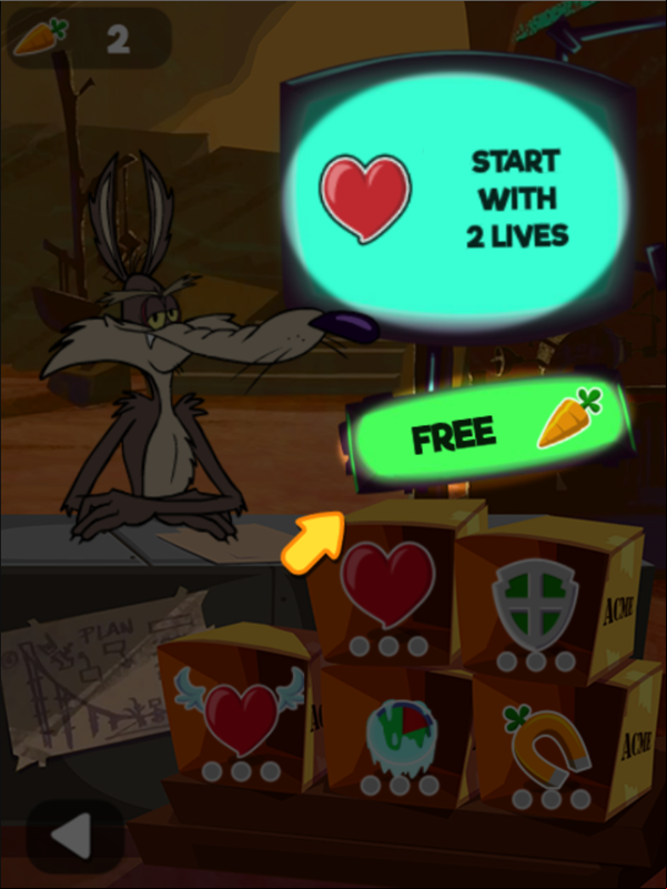 Wabbit Mountain Madness Game Power Up Screenshot.
