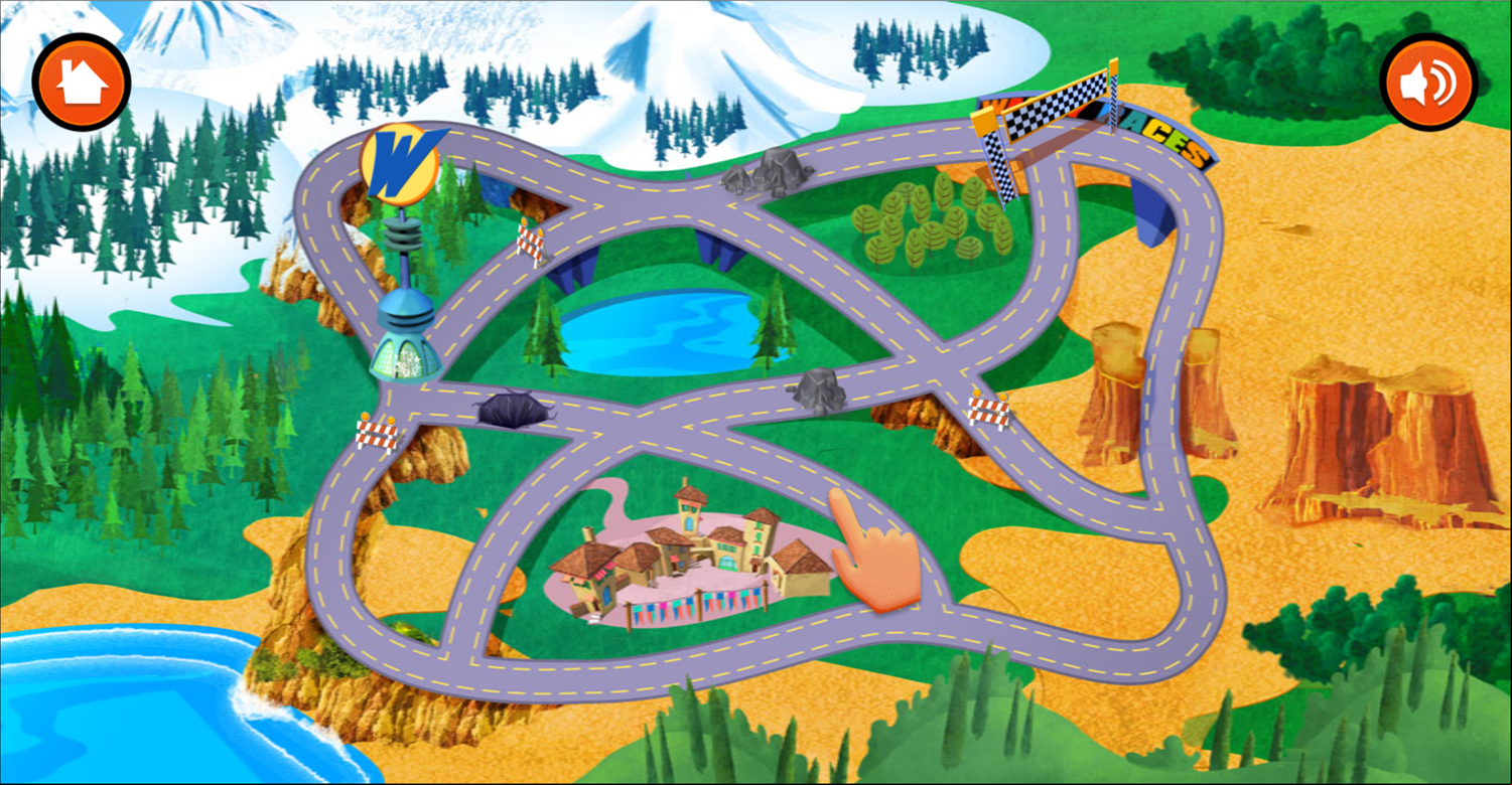 Wacky Races Road Trip Course Screenshot.