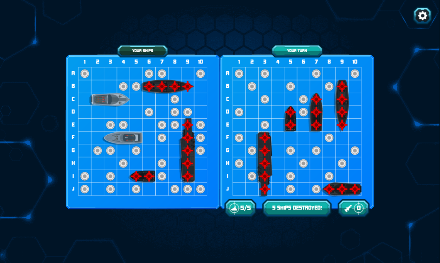 Warship Game Enemy Defeated Screenshot.