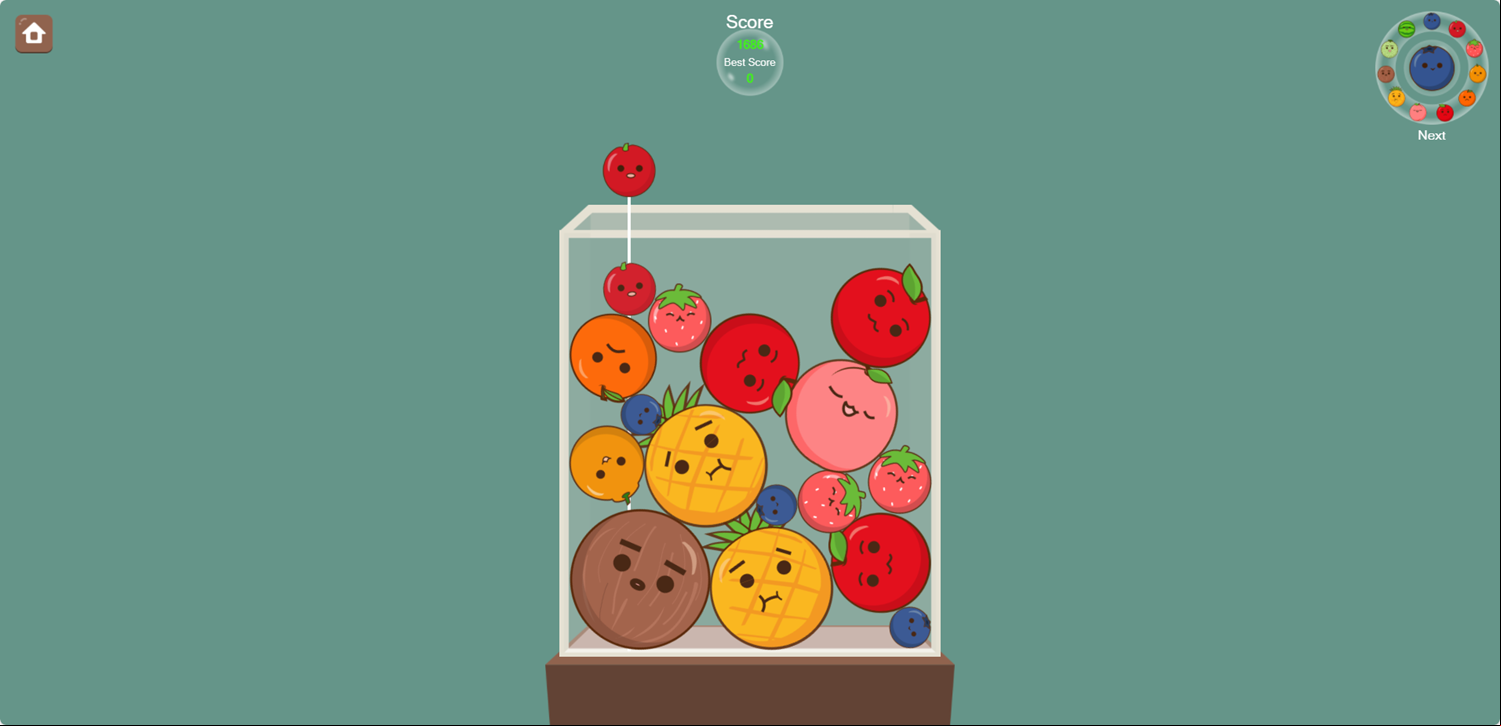 Watermelon Game Gameplay Screenshot.