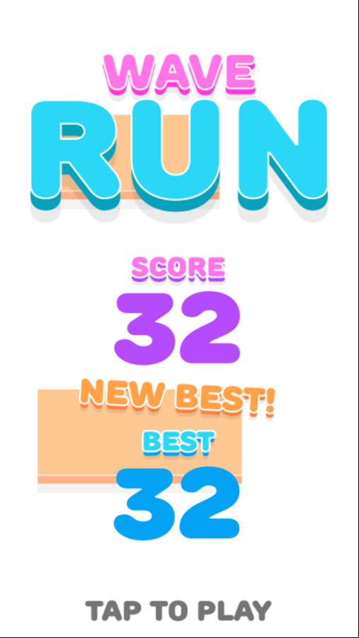 Wave Run Game Over Screenshot.